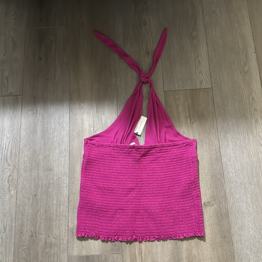 NWT! Anthropologie Raspberry The Danika Smocked Halter Tank - Size XL 💎 - Picture 7 of 7